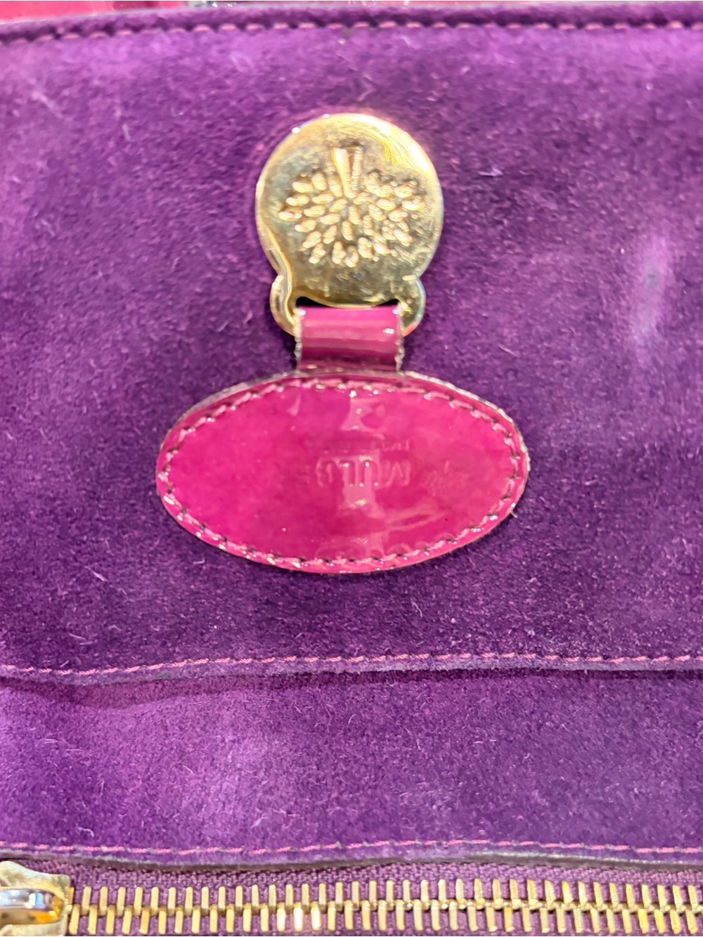 Mulberry Vintage Purple Patent Leather Bayswater Satchel Large - Picture 7 of 12